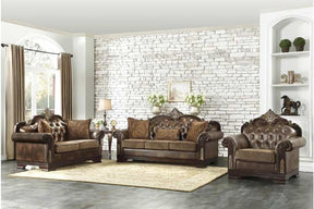 Croydon Brown 3 Piece Living Room Set 9815-3-2-1 | Homelegance