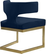 Alexandra Velvet Dining Chair Set Of 2 In Navy - 953Navy - C | Meridian | Home Elegance USA