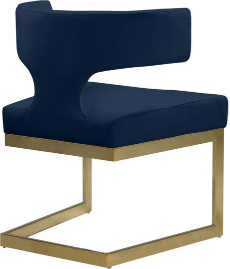 Meridian Furniture - Alexandra Velvet Dining Chair Set Of 2 In Navy - 953Navy-C