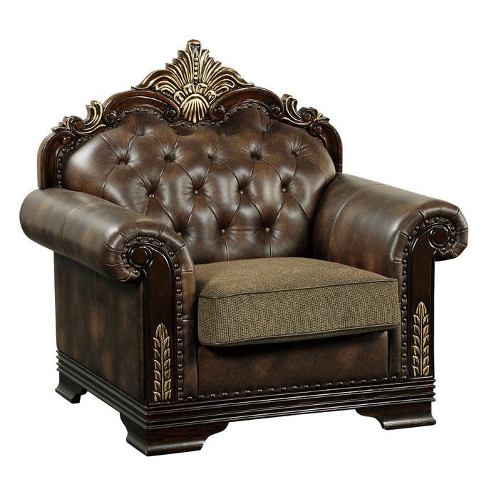 Homelegance - Croydon Brown 3 Piece Living Room Set - 9815-3-2-1