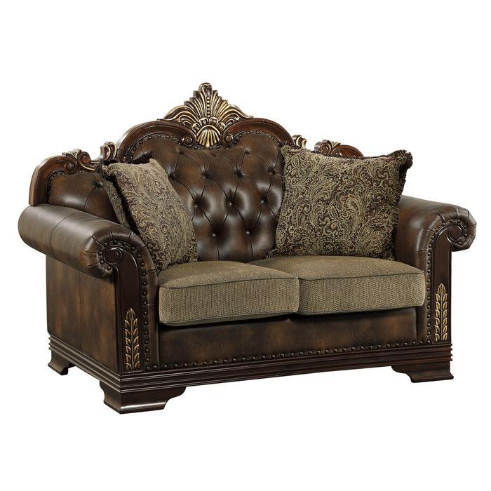 Croydon Brown Love Seat 9815 - 2 | Homelegance | Home Elegance USA