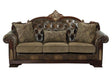 Croydon Sofa in Brown Faux Leather and Microfiber 9815-3 | Homelegance - sold by Home Elegance USA