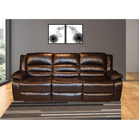 Galaxy Home Paco Faux Leather Recliner Sofa in Chocolate Home Elegance USA