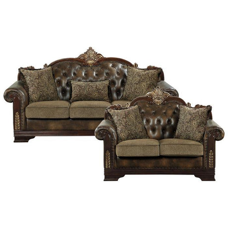 Homelegance - Croydon Brown 2 Piece Sofa Set - 9815-3-2