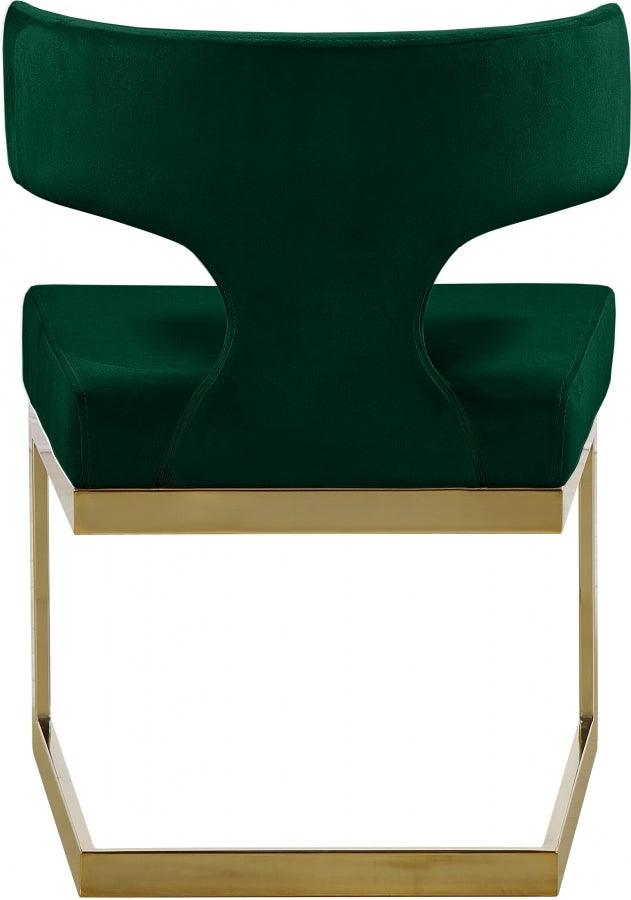 Alexandra Velvet Dining Chair Set Of 2 In Green - 953Green - C | Meridian | Home Elegance USA