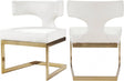 Alexandra Faux Leather Dining Chair Set Of 2 In White - 953White-C | Meridian
