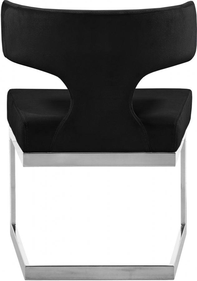 Alexandra Velvet Dining Chair Set Of 2 In Black - 954Black - C | Meridian | Home Elegance USA