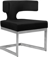 Alexandra Velvet Dining Chair Set Of 2 In Black - 954Black - C | Meridian | Home Elegance USA