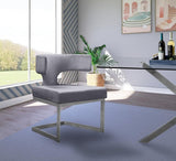 Alexandra Velvet Dining Chair Set Of 2 In Grey - 954Grey - C | Meridian | Home Elegance USA