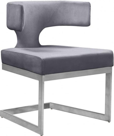 Meridian Furniture - Alexandra Velvet Dining Chair Set Of 2 In Grey - 954Grey-C