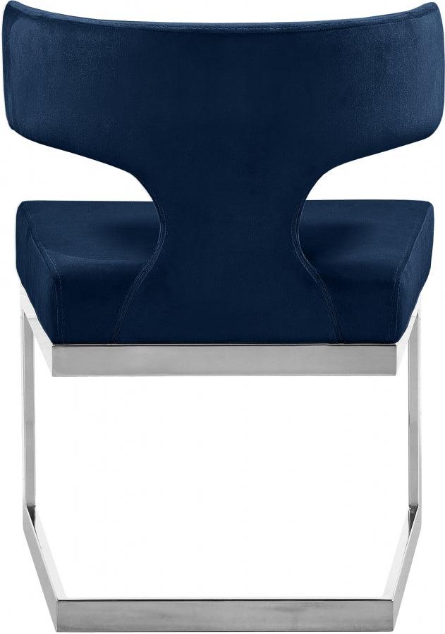 Alexandra Velvet Dining Chair Set Of 2 In Navy - 954Navy - C | Meridian | Home Elegance USA