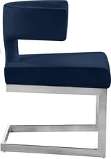 Alexandra Velvet Dining Chair Set Of 2 In Navy - 954Navy - C | Meridian | Home Elegance USA