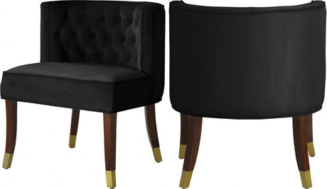 Meridian Furniture - Perry Velvet Dining Chair Set Of 2 In Black - 933Black-C