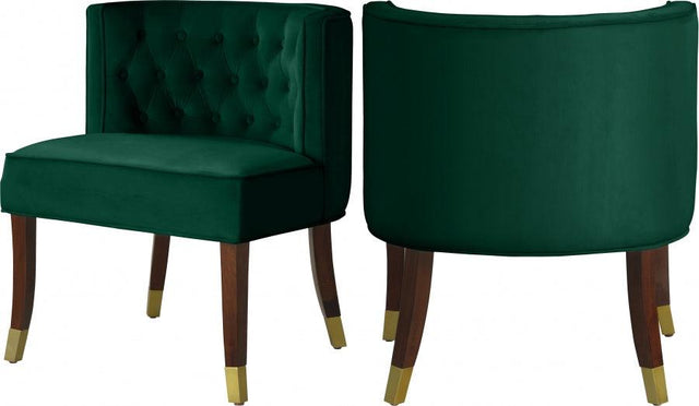 Meridian Furniture - Perry Velvet Dining Chair Set Of 2 In Green - 933Green-C