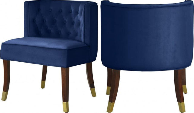 Meridian Furniture - Perry Velvet Dining Chair Set Of 2 In Navy - 933Navy-C