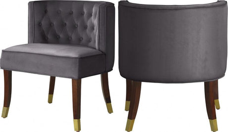 Meridian Furniture - Perry Velvet Dining Chair Set Of 2 In Grey - 933Grey-C