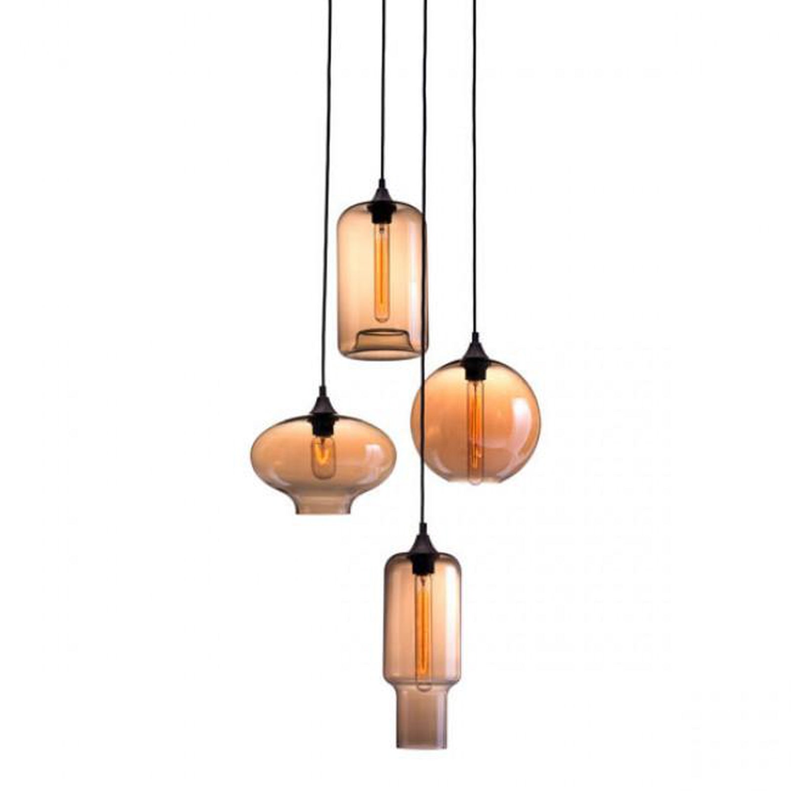 Zuo Lambie Ceiling Lamp Rust & Amber