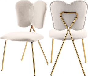Angel Velvet Dining Chair Set Of 2 In Cream - 780Cream-C | Meridian