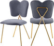 Angel Velvet Dining Chair Set Of 2 In Grey - 780Grey-C | Meridian