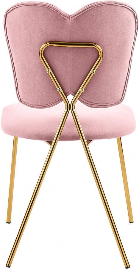 Angel Velvet Dining Chair Set Of 2 In Pink - 780Pink - C | Meridian | Home Elegance USA