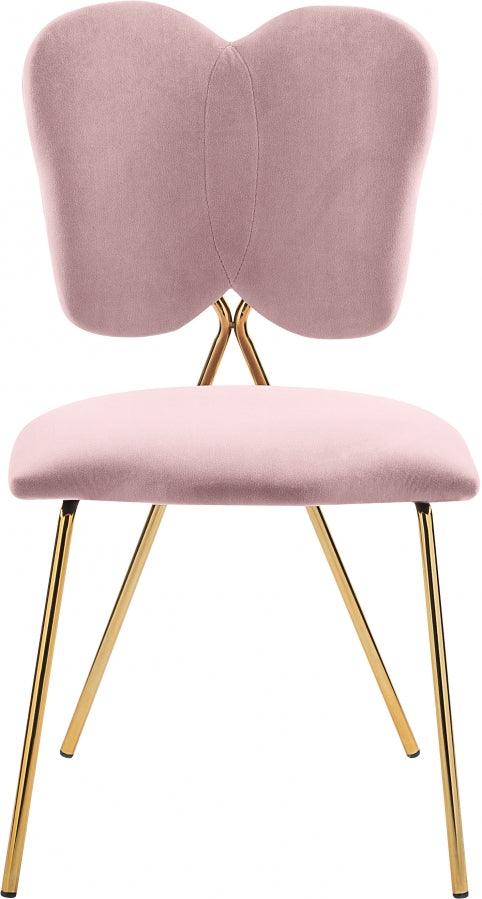 Angel Velvet Dining Chair Set Of 2 In Pink - 780Pink - C | Meridian | Home Elegance USA