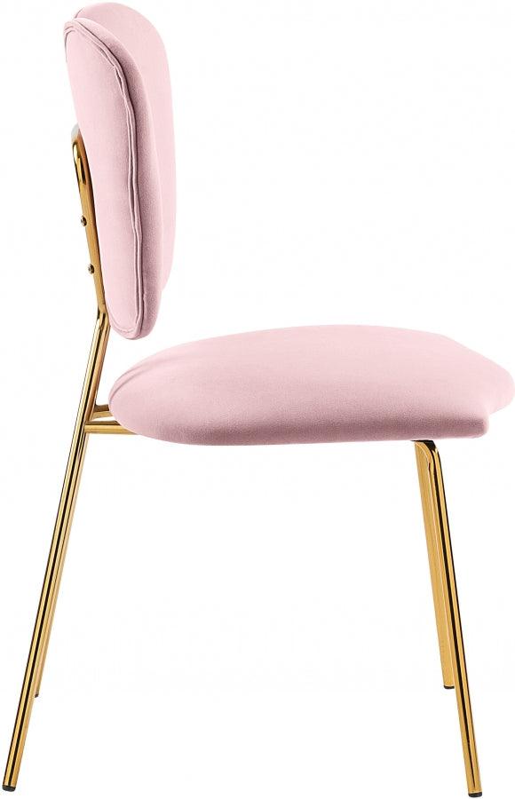 Angel Velvet Dining Chair Set Of 2 In Pink - 780Pink - C | Meridian | Home Elegance USA