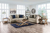 Belsize - Sofa & Loveseat - Beige / Navy - Home Elegance USA