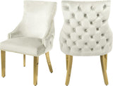 Meridian Furniture - Tuft Velvet Dining Chair In Cream (Set Of 2) - 730Cream-C