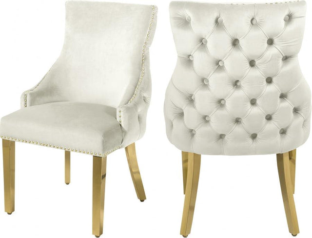 Meridian Furniture - Tuft Velvet Dining Chair In Cream (Set Of 2) - 730Cream-C