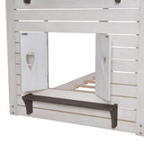 Twin Over Twin Bunk Bed Wood Bed with Roof, Window, Slide, Ladder ,Antique White(OLD SKU:LP000059AAK) - Home Elegance USA