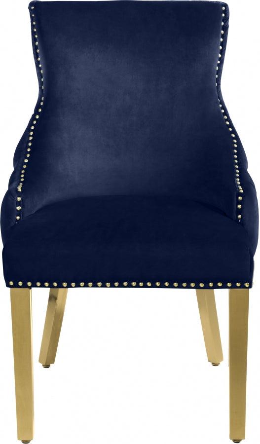 Meridian Furniture - Tuft Velvet Dining Chair In Navy (Set Of 2) - 730Navy-C