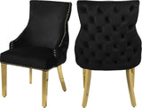 Meridian Furniture - Tuft Velvet Dining Chair In Black (Set Of 2) - 730Black-C