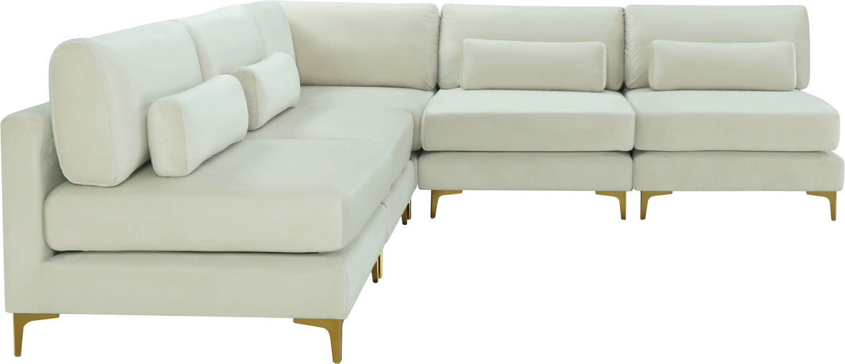 Julia - Modular Sectional 5 Piece - Cream - Fabric - Home Elegance USA