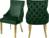 Meridian Furniture - Tuft Velvet Dining Chair In Green (Set Of 2) - 730Green-C