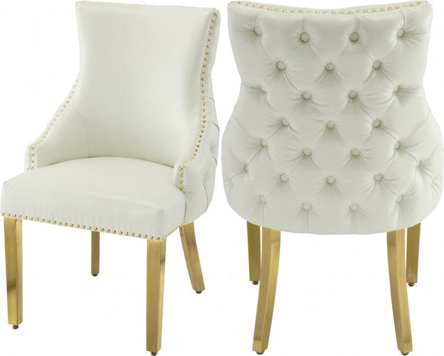 Meridian Furniture - Tuft Velvet Dining Chair In White (Set Of 2) - 730White-C