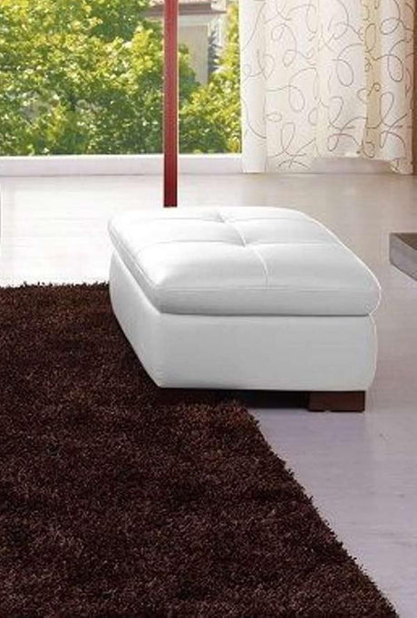 J&M Furniture - 625 White Italian Leather Raf Sectional With Ottoman - 175443113331-Rhfc-Ott-W