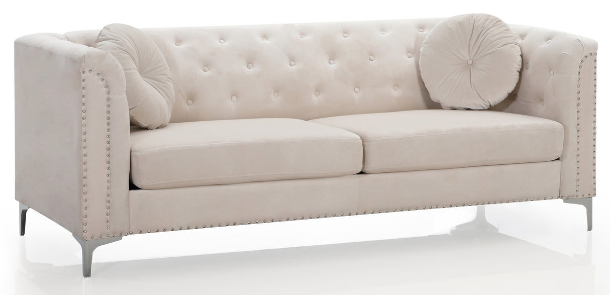 Glory Furniture Pompano G898A-S Sofa ( 2 Boxes ) , IVORY Home Elegance USA