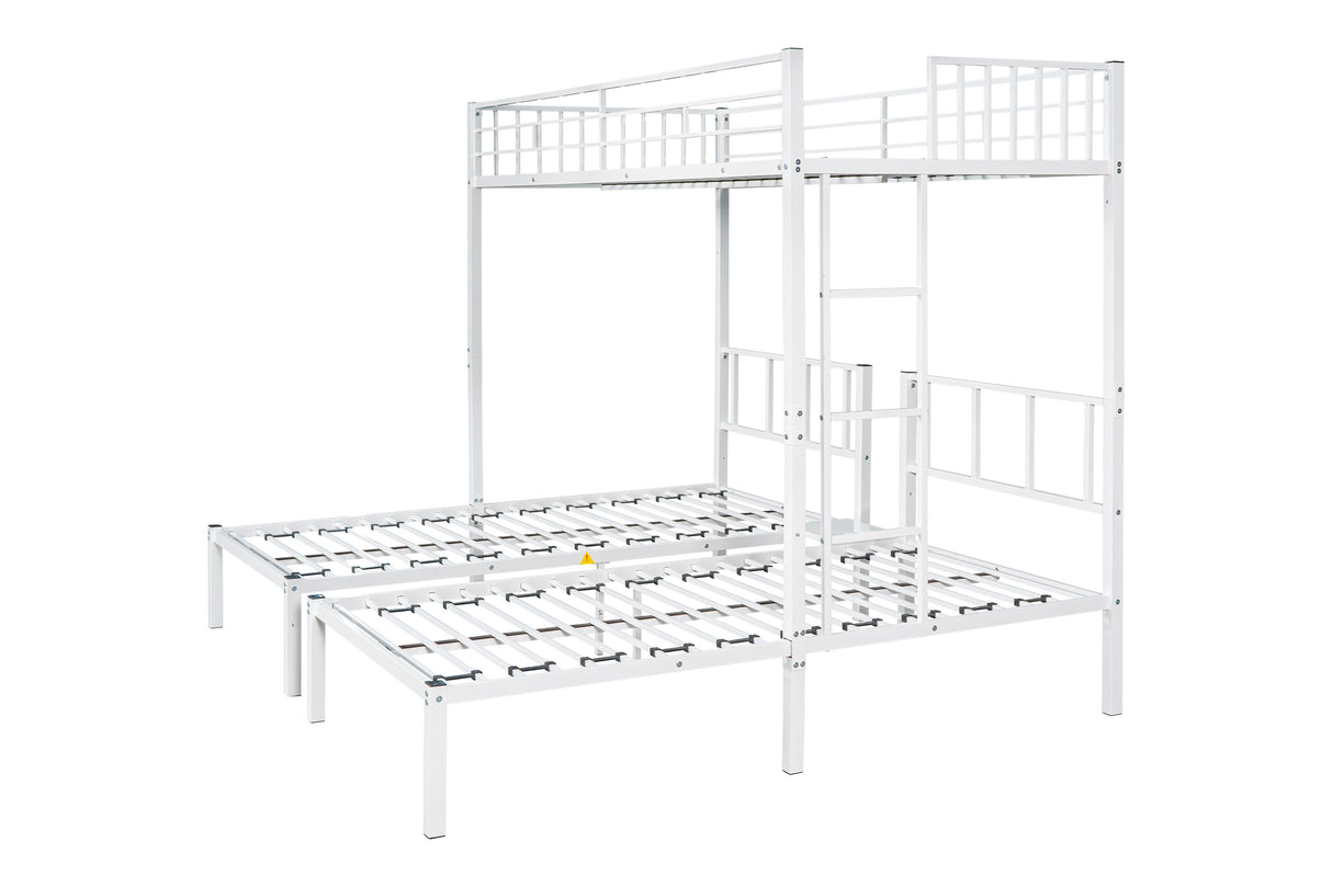 Triple twin bunk bed, can be separated into 3 twin beds - Home Elegance USA