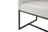 Modrest Marty Modern Off-White & Copper Antique Brass Dining Chair - Home Elegance USA