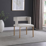 Caleb Velvet Dining Chair Set Of 2 In Cream - 967Cream - C | Meridian | Home Elegance USA