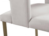 Caleb Velvet Dining Chair Set Of 2 In Cream - 967Cream - C | Meridian | Home Elegance USA