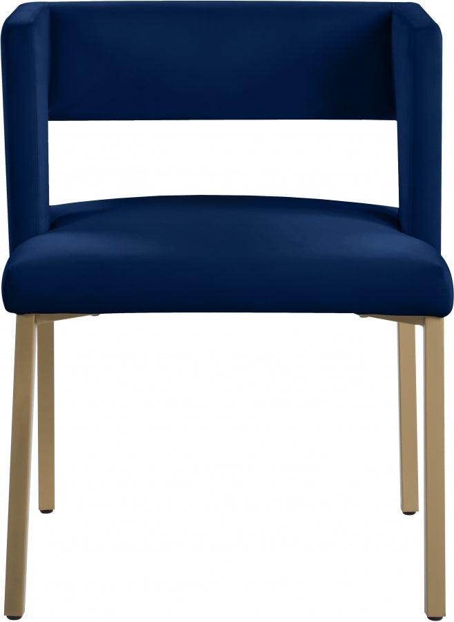 Caleb Velvet Dining Chair Set Of 2 In Navy - 967Navy - C | Meridian | Home Elegance USA