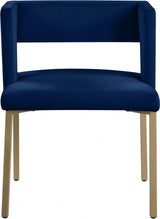 Caleb Velvet Dining Chair Set Of 2 In Navy - 967Navy - C | Meridian | Home Elegance USA