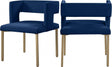 Caleb Velvet Dining Chair Set Of 2 In Navy - 967Navy-C | Meridian