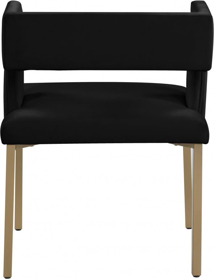 Caleb Velvet Dining Chair Set Of 2 In Black - 967Black - C | Meridian | Home Elegance USA