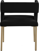 Caleb Velvet Dining Chair Set Of 2 In Black - 967Black - C | Meridian | Home Elegance USA