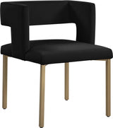 Caleb Velvet Dining Chair Set Of 2 In Black - 967Black - C | Meridian | Home Elegance USA