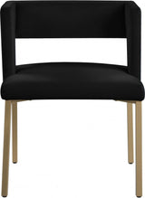 Caleb Velvet Dining Chair Set Of 2 In Black - 967Black - C | Meridian | Home Elegance USA