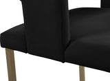 Caleb Velvet Dining Chair Set Of 2 In Black - 967Black - C | Meridian | Home Elegance USA