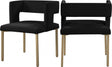Caleb Velvet Dining Chair Set Of 2 In Black - 967Black-C | Meridian